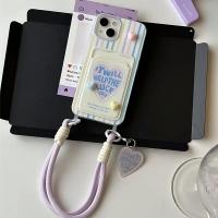 ราคา TEMU เคสโทรศัพท์: กระเป๋าการ์ดลายทางสีสันสดใสพร้อมเคสโทรศัพท์รูปหัวใจสามมิติและสร้อยข้อมือสำหรับ iPhone 11 12 13 14 15 promax (17592497796937)