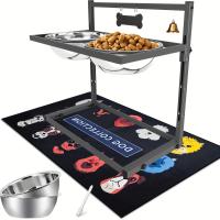 ราคา TEMU ชามอาหารสุนัขยกสูงสำหรับสุนัขขนาดใหญ่และขนาดพิเศษ พร้อมขาตั้งปรับความสูงได้ พร้อมชามอาหารสุนัข 2 ใบ ความจุ 3000 มล. (13-14 ถ้วย) ขาตั้งชามสุนัขทำจากเหล็ก (17592505066799)