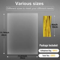 ราคา TEMU 50 ชิ้น ถุงแก้ว, ถุงของขวัญพลาสติก, ถุงคุกกี้, ถุงลูกอม พร้อมลวดมัด สำหรับของชำร่วยงานปาร์ตี้ (17592510454438)