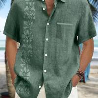 ราคา TEMU เสื้อเชิ้ตผู้ชายลายดอกไม้ฮาวายพร้อมกระเป๋าปุ่ม (17592273769433)