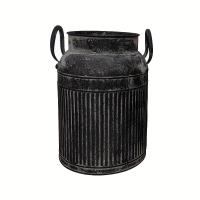 ราคา TEMU กระถางดอกไม้เหล็กดัดสไตล์วินเทจ ผิวสัมผัสหยาบกร้าน, ด้ามจับถังเหล็กลายคลื่น, และดีไซน์ถังนม สำหรับจัดดอกไม้ ของขวัญสำหรับทำสวน ของตกแต่งบ้าน (17592295809196)