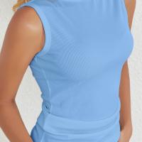 ราคา TEMU เสื้อกล้ามผู้หญิง แขนกุด ใส่เล่นกีฬาหน้าร้อน เสื้อยืดเบสิคลำลอง เสื้อกีฬาคอกลมเข้ารูป (17592344767772)