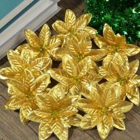 ราคา TEMU ดอกไม้ประดิษฐ์ประดิษฐ์ 10 ชิ้น ขนาด 12 ซม. | ของตกแต่งคริสต์มาสพลาสติกสำหรับบ้าน, ดอกไม้สีแดงและสีเงินสำหรับตกแต่งต้นไม้ (17592227130002)