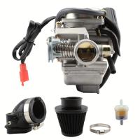 ราคา TEMU ชุดอะไหล่ปรับแต่งคาร์บูเรเตอร์เครื่องยนต์รถจักรยานยนต์ Gy6125Cc150Cc PD24J สำหรับ ATV, รถดูนบั๊ก และสกู๊ตเตอร์ พร้อมหัวฉีด (17592243057672)