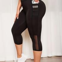 ราคา TEMU กางเกงเลคกิ้งสปอร์ตไซส์ใหญ่พร้อมช่องตาข่ายเจ็ดช่องและกระเป๋า, กางเกงโยคะควบคุมหน้าท้องเอวสูงสำหรับออกกำลังกาย, เสื้อผ้ากีฬาสตรี (17592234208440)