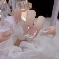 ราคา TEMU เล็บปลอมสีชมพูและเนื้อหนังแมว 24 ชิ้น รูปทรงบัลเลต์ขนาดกลาง ผิวเงาด้วยดีไซน์ดาว/ป๊อปอาร์ต เจลทำมือเพื่อลุคสดใส | เล็บเจ้าสาว | เล็บงานแต่ง (17592222374788)