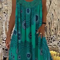 ราคา TEMU ชุดเดรสเอไลน์แขนกุดสตรีหรูหรา พร้อมชายกระโปรงลูกไม้ลายเรขาคณิต - กระโปรงบานยาวถึงเข่า คอวี ผ้าซักเครื่องได้ ไซส์บวก เหมาะสำหรับงานลำลองและกึ่งทางการ เนื้อผ้าสบายตัว ไม่โปร่งแสง (17592204147132)