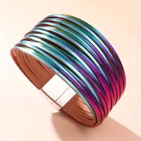 ราคา TEMU สร้อยข้อมือผู้หญิงหน้าร้อนขายดีหลากสีสัน สไตล์ Cross-Border พร้อมหัวเข็มขัดแม่เหล็กหนังแท้ (17592250400850)