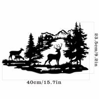 ราคา TEMU งานศิลปะโลหะสไตล์อาร์ตเดโค: ฉากกวางในป่า, ของขวัญขึ้นบ้านใหม่, ธีมสัตว์ (17592206255022)