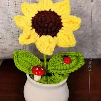 ราคา TEMU ดอกไม้ปลอม 1 ชิ้น ที่มีรูปลักษณ์คล้ายดอกทานตะวัน, ดอกปลอมที่ปลูกในกระถาง, เหมาะสำหรับตกแต่งห้องนอนห้องนั่งเล่นบ้าน โต๊ะ ในฤดูใบไม้ผลิ ฤดูร้อน (17592261033788)