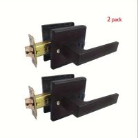 ราคา TEMU 2ชิ้น บานประตูภายในที่มีความเป็นส่วนตัว มือจับประตูสีดำเงาหนา รูปสี่เหลี่ยม สำหรับห้องนอนและห้องน้ำ ไม่ต้องใช้กุญแจ มือจับล็อคประตูทนทาน ใช้ได้กับประตูด้านซ้ายและด้านขวา (17592263671737)