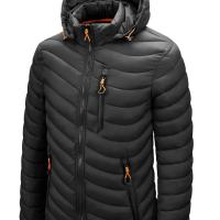 ราคา TEMU เสื้อโค้ทกันหนาวชาย เสื้อแจ็คเก็ตกันหนาวชาย กันน้ำ มีซิป มีฮู้ด กระเป๋ากันน้ำ เสื้อโค้ทอุ่น (17592240706968)