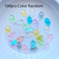 ราคา TEMU 100ชิ้น/300ชิ้น ลูกปัดเรซิ่นรูปปลาหมึกเจลลี่น่ารัก สว่างระยิบระยับ แบบแบน | ของตกแต่งสมุดภาพสไตล์ Kawaii, สีแบบสุ่ม, ธีมสีผสม (17592257605383)