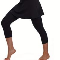 ราคา TEMU สองชิ้น กางเกงยากาซาควบคุมพุงสูงพร้อมกระโปรง - เสื้อกีฬาสำหรับผู้หญิงสำหรับวิ่ง ฟิตเนส และเต้นรำ - สีดำ (17592209184002)