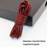 ราคา TEMU เชือกหนังแท้กลมแบน 3 มม. สำหรับถัก สีน้ำตาลเข้ม เอสเปรสโซ (5 เมตร / 5.5 หลา) (17592232934657)