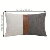 ราคา TEMU 1 ชิ้น ปลอกหมอนอิงโซฟา PU แบบปะต่อผ้ากระสอบ สไตล์ยุโรปและอเมริกา ปลอกหมอนใหม่ (ไม่รวมไส้หมอน) (17592279383275)