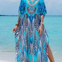 ราคา TEMU ชุดคลุมมุสลิมตะวันออกกลางสำหรับผู้หญิง, ชุดเดรสชายหาดวันหยุดสไตล์โบฮีเมียน คอวีหลวม (17592281644589)