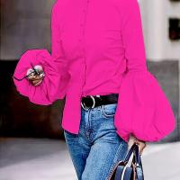 ราคา TEMU เสื้อเชิ้ตผู้หญิง คอตั้ง สีพื้น แขนพอง ทรงเข้ารูป สไตล์ Urban (17592899206400)