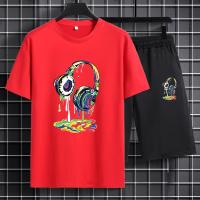 ราคา TEMU ชุดเสื้อแขนสั้นและกางเกงขาสั้นไซส์ใหญ่สำหรับเยาวชน แฟชั่นฤดูร้อนใหม่ พิมพ์ลายแบรนด์ ชุดกีฬาสบายๆ สำหรับผู้ชาย, ไซส์พลัส (17592291711485)