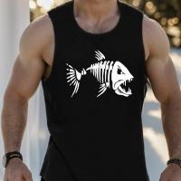 ราคา TEMU เสื้อกล้ามผู้ชายแบบสวมหัว พิมพ์ลายปลา ไร้กระดูก สวมใส่สบาย ระบายอากาศได้ดี เหมาะสำหรับการออกกำลังกาย วิ่งจ๊อกกิ้ง และกิจกรรมกลางแจ้ง (17592292601242)