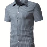 ราคา TEMU เสื้อเชิ้ตลายทางแขนสั้นสำหรับผู้ชาย, เสื้อฤดูร้อนสบายๆ สำหรับของขวัญ (17592321838575)