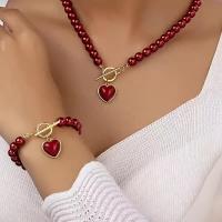 ราคา TEMU ชุดหัวใจสีแดงอะคริลิคที่ทันสมัยและหรูหรา ประกอบด้วยสร้อยคอและกำไลข้อมือ มีความงามหรูหรา เหมาะสำหรับผู้หญิงเป็นของขวัญ งานปาร์ตี้ และการสวมใส่ในชีวิตประจำวัน (17592374063792)