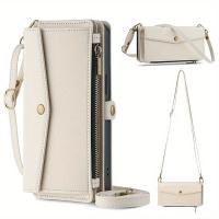 ราคา TEMU เคสโทรศัพท์ - เคสโทรศัพท์หนังเทียมแบบกระเป๋าสตางค์มีซิป สำหรับ Iphone 15, 14 Pro Max, 13, 12, 11, XS, XR, X, SE 2022, 8, 7, 6 Plus, มีช่องใส่บัตรหลายช่อง (17592433241997)