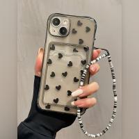 ราคา TEMU เคสโทรศัพท์พร้อมช่องใส่บัตร สีดำ ขนาดเล็ก ลาย Love พร้อมสายคล้อง สำหรับ iPhone 15/14/13/12/11/XS/XR/X/8/7/SE2/SE3/Plus/Pro Max (17592434869253)