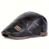 ราคา TEMU หมวกแฟชั่นเบเร่ต์สำหรับผู้ชาย 1 ใบ หนัง PU ป้าย JAMONT Cap หมวกลำลองปรับขนาดได้สำหรับกิจกรรมกลางแจ้ง เหมาะสำหรับออกไปข้างนอกในฤดูใบไม้ร่วง/ฤดูหนาว การเดินทาง งานปาร์ตี้ริมทะเล (17592439545616)