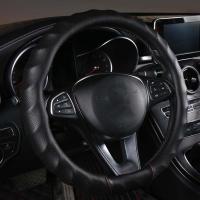 ราคา TEMU ปลอกหุ้มพวงมาลัยหนังเทียม ลายคลื่น กันลื่น มีแถบในกันลื่น ออกแบบสำหรับพวงมาลัยขนาด 15 นิ้ว (17592193893338)