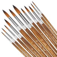 ราคา TEMU ชุดของ 12 พู่กันสี ชุดพู่กันสีมืออาชีพ ปลายกลม ขนไนล่อน สำหรับศิลปะฝาผนัง สีอะคริลิค น้ำสี น้ำมัน การวาดร่างกาย (สีน้ำตาล) (17592215386377)