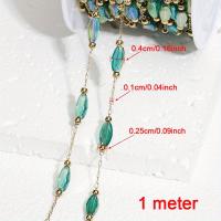 ราคา TEMU โซ่สแตนเลสสีเขียวยาว 1 เมตร ประดับลูกปัดคริสตัลเทียม เหมาะสำหรับทำสร้อยคอ สร้อยข้อมือ สร้อยเสื้อ และเครื่องประดับอื่นๆ (17592237840518)