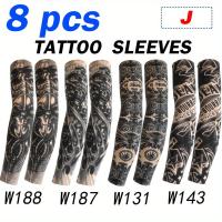 ราคา TEMU ชุดแขนเสื้อสักลาย 8 ชิ้น สำหรับผู้ชายและผู้หญิง แขนเสื้อไร้รอยต่อสำหรับแขนที่มีรอยสัก แขนเสื้อระบายความร้อนสำหรับปั่นจักรยานและขับรถในฤดูร้อน (17592224211955)