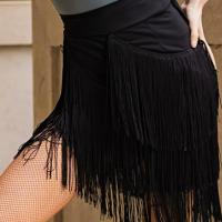 ราคา TEMU กระโปรงสั้นผูกเอวสูง ประดับพู่สีดำ สไตล์แฟชั่น สำหรับเต้นลีลาศ แทงโก้ บอลรูม เหมาะสำหรับงานคาร์นิวัลและเทศกาลดนตรี (17592196324284)
