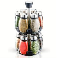 ราคา TEMU ชั้นวางเครื่องเทศหมุน 360 องศา, 6/12 ขวดน้ำตาลจัดระเบียบเครื่องเทศพร้อมสีโลหะที่ขัดและขวดน้ำตาลแก้วสำหรับเติมเครื่องเทศในตู้หรือเคาน์เตอร์ห้องครัว (17592214195618)