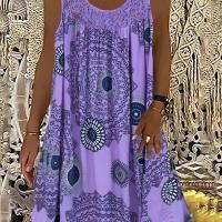 ราคา TEMU ชุดเดรสเอไลน์แขนกุดสตรีหรูหรา พร้อมชายกระโปรงลูกไม้ลายเรขาคณิต - กระโปรงบานยาวถึงเข่า คอวี ผ้าซักเครื่องได้ ไซส์บวก เหมาะสำหรับงานลำลองและกึ่งทางการ เนื้อผ้าสบายตัว ไม่โปร่งแสง (17592217830728)