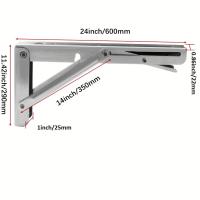 ราคา TEMU 2ชิ้น ขาตั้งชั้นวางสแตนเลสสตีลแบบพับได้สำหรับงานหนัก - ติดตั้งบนผนัง, ออกแบบประหยัดพื้นที่, รองรับน้ำหนักได้ถึง 130 ปอนด์, โต๊ะทำงานรูปสามเหลี่ยม (17592301185778)