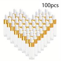 ราคา TEMU ขวดแก้วใส่น้ำยาแบบเติมได้ 100 ชิ้น พร้อมดีไซน์โปร่งใสและฝาแก้วสีทอง เหมาะสำหรับใส่น้ำหอม น้ำมันหอมระเหย และตัวอย่าง มีให้เลือกขนาด 1 มล. และ 5 มล. (17592300424549)