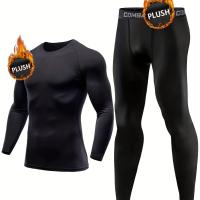 ราคา TEMU ชุดกีฬาขัดกล้ามเนื้อแขนยาวและกางเกงขายาวสำหรับผู้ชาย 2 ชิ้น ใส่ได้ทั้งฤดูใบไม้ร่วงและฤดูหนาว - ยืดหยุ่น เหมาะสำหรับฝึกซ้อมกลางแจ้ง ปั่นจักรยาน และวิ่งออกกำลังกาย กางเกงกีฬาผู้ชาย (17592275579601)