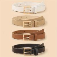 ราคา TEMU 4 ชิ้น เข็มขัดผู้หญิงหัวเข็มขัดสี่เหลี่ยม สีพื้นคลาสสิก วินเทจ เรียบง่าย สำหรับกางเกงยีนส์ (17592222212965)