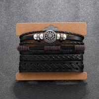 ราคา TEMU 4 ชิ้น/ชุด แหวนข้อมือหนังเทียมสำหรับผู้ชาย, ชุดแหวนข้อมือปังก์, แหวนข้อมือผูกด้วย PU สีดำที่สามารถปรับได้, ของขวัญวันพ่อ, ชุดแหวนข้อมือคุณภาพสูง (17592201114323)