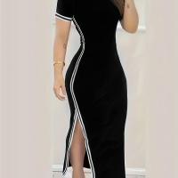 ราคา TEMU ชุดเดรสทรงบอดี้คอนสีน้ำเงินกรมท่า ดีไซน์สวย ระบายข้าง แขนสั้น คอกลม ชายเสื้อเอวสูง-เอวต่ำ ผ้ายืด ใส่สบายๆ เหมาะกับสาวๆ ใส่ได้ทั้งลำลองและออกงาน แฟชั่นเก๋ๆ ชายเสื้อเอวสูง-เอวต่ำ ผ้ายืด (1759233078