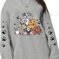 ราคา TEMU เสื้อสเวตเชิ้ตพิมพ์ลายลูกสุนัขขนาดใหญ่ สไตล์ลำลอง คอกลม แขนยาว เหมาะสำหรับฤดูใบไม้ร่วงและฤดูหนาว เสื้อผ้าขนาดใหญ่สำหรับผู้หญิง (17592299511426)