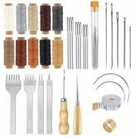 ราคา TEMU ชุดเครื่องมือเย็บหนัง 35 ชิ้นพร้อมเข็มเจาะรูขนาด 4 มม., เครื่องมือเย็บหนัง, ด้ายเทียมและเข็มเย็บที่มีรูขนาดใหญ่สำหรับผู้ที่เริ่มต้นเย็บหนัง ใช้ในการทำงานและงานฝีมือ (17592222187807)