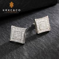 ราคา TEMU ICEDCHICS ต่างหูผู้ชายทรงสี่เหลี่ยม 1 คู่ ต่างหูฮิปฮอป ต่างหู Micro-Pave ประดับเซอร์โคเนตสังเคราะห์ (17592197606301)