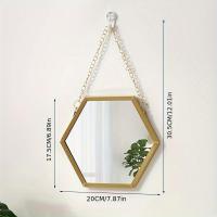 ราคา TEMU กระจกติดผนังหกเหลี่ยม Nordic / กระจกห้องน้ำหอพัก / กระจกแต่งหน้าแบบติดผนัง (17592278405717)