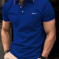 ราคา TEMU เสื้อโปโลผู้ชายลายไม้พิมพ์สีแดงและขาว, เสื้อเชิ้ต Henley คอกลมแบบสไตล์ธุรกิจลำลองขนาดมาตรฐานสำหรับผู้ชาย, เสื้อเชิ้ตผู้ชายสไตล์ธุรกิจ (17592369850655)