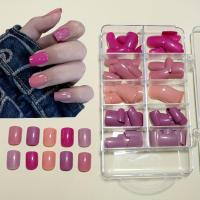 ราคา TEMU เล็บปลอมสีชมพู 120 ชิ้น 5 แบบ, เล็บปลอมสีพื้นทรงสี่เหลี่ยมสั้น, สไตล์เรียบง่าย ติดเต็มเล็บ สไตล์เล็บอาร์ตสำหรับผู้หญิง (17592375976536)