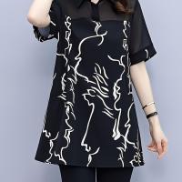 ราคา TEMU เสื้อเชิ้ตผู้หญิง พิมพ์ลายเส้นสีดำขาวแบบนามธรรม, เสื้อแขนสั้นปกติดปกแบบสอดไส้, เสื้อเชิ้ตขนาดเล็กอเนกประสงค์สำหรับใส่เดินทางช้อปปิ้งหน้าร้อน, เสื้อผ้าแฟชั่นผู้หญิง, เสื้อทรงสวยหรูสำหรับผู้หญิง (1