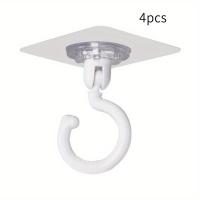 ราคา TEMU 4 ชิ้น, ตะขอแขวนผนัง/เพดานแบบมีกาวในตัว หมุนได้ 360°, สำหรับเตียงโดม ผ้าใบกันแดด มุ้งลวด กันยุง, ตะขออเนกประสงค์ (17592501642959)